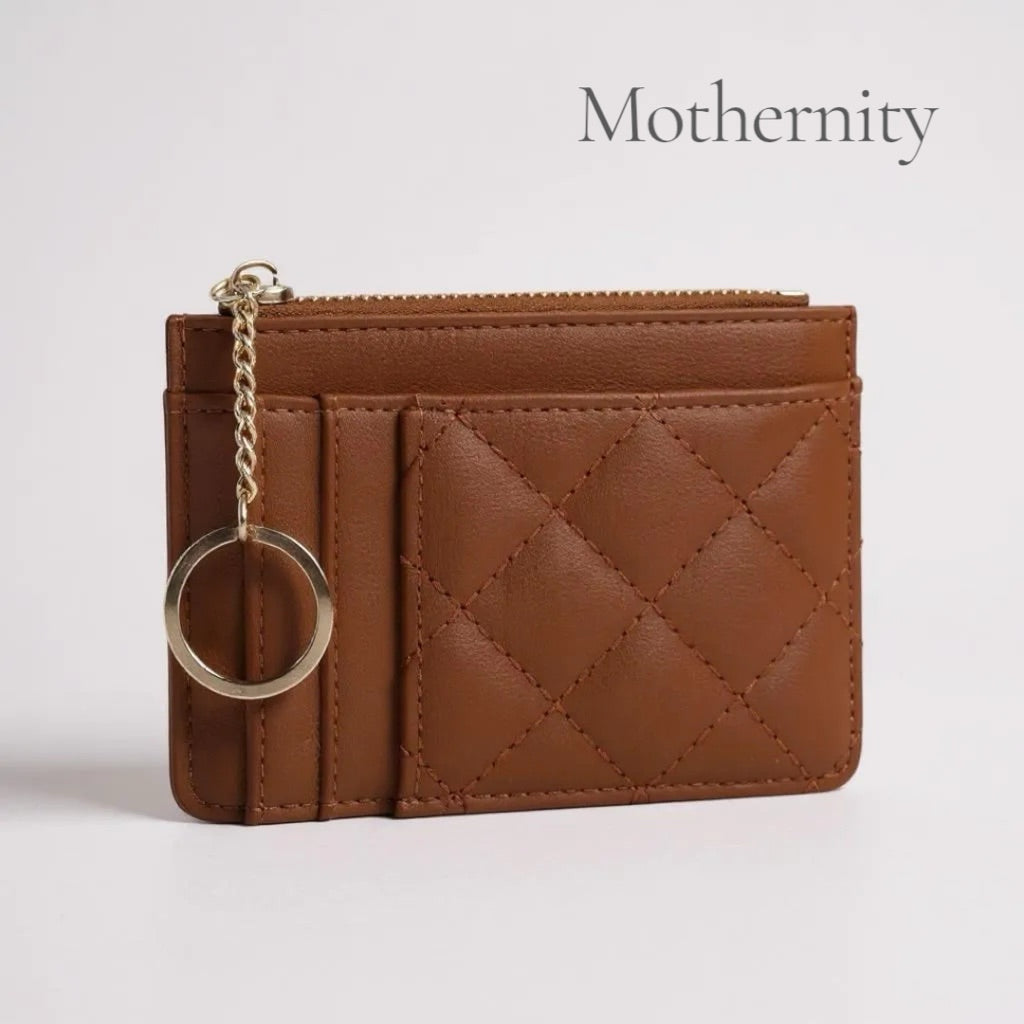 Elegant Quilted Card Holder – Multi-Slot PU Leather Wallet | Small Slim Ladies Card Case