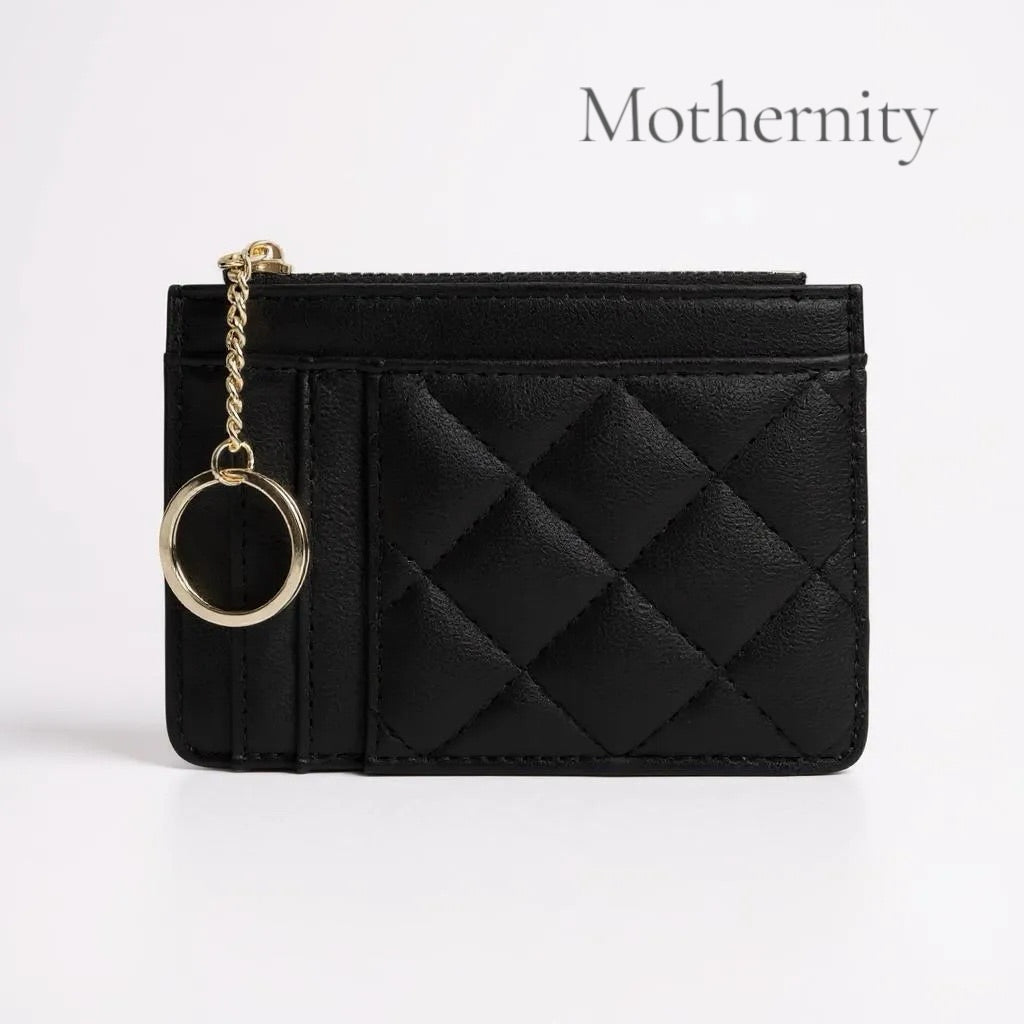 Elegant Quilted Card Holder – Multi-Slot PU Leather Wallet | Small Slim Ladies Card Case
