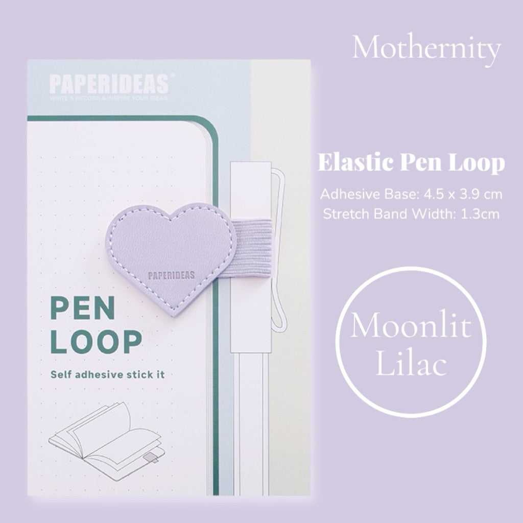 Paperideas Heart Shape Adhesive Pen Holder | Elastic Pen Loop for Notebook Journal Planner