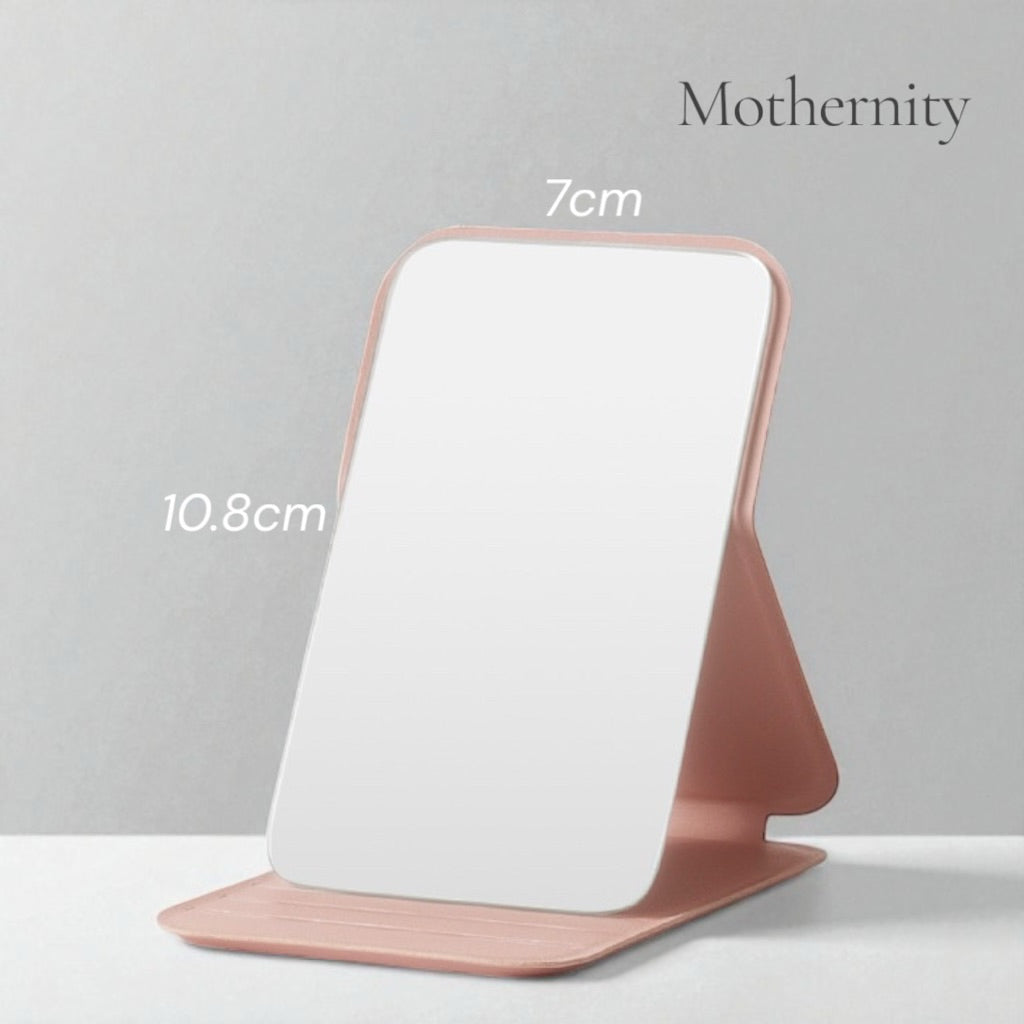Mini Foldable Makeup Mirror | Handheld Stand Mirror Portable Compact for Desk Dorm Travel