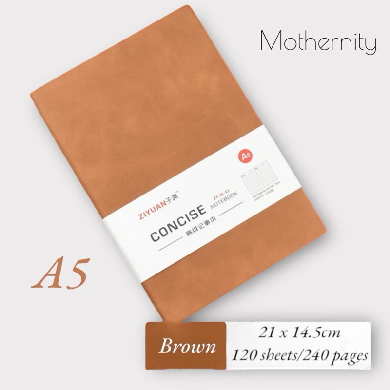 Concise PU Notebook | Minimalist Business Journal | A6 A5 B5 Sizes| Mothernity