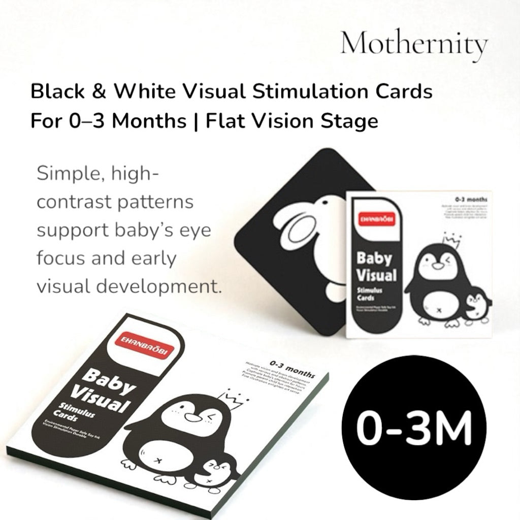 Baby Visual Cards 0–36M | Black White Red Flashcards | Infant Visual Stimulation Cards