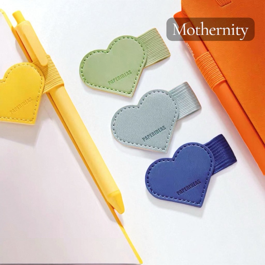 Paperideas Heart Shape Adhesive Pen Holder | Elastic Pen Loop for Notebook Journal Planner