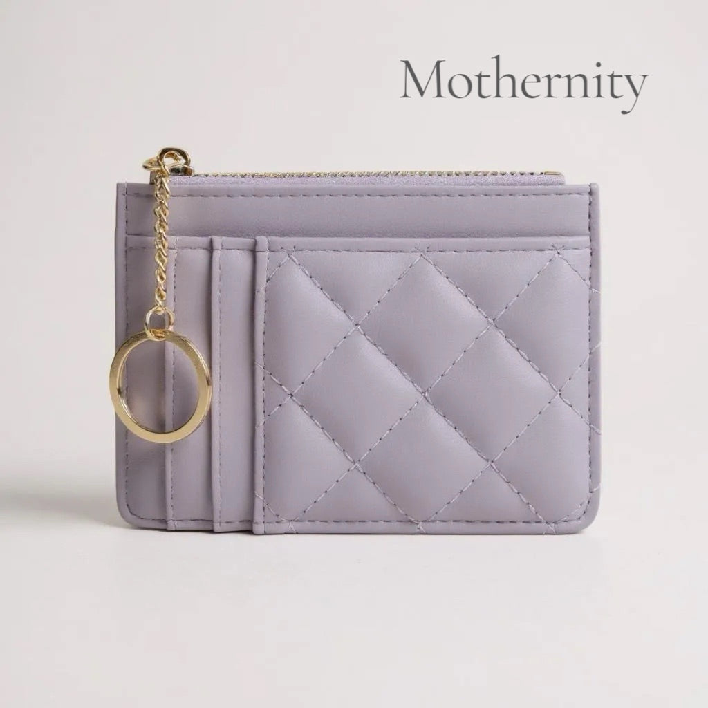 Elegant Quilted Card Holder – Multi-Slot PU Leather Wallet | Small Slim Ladies Card Case