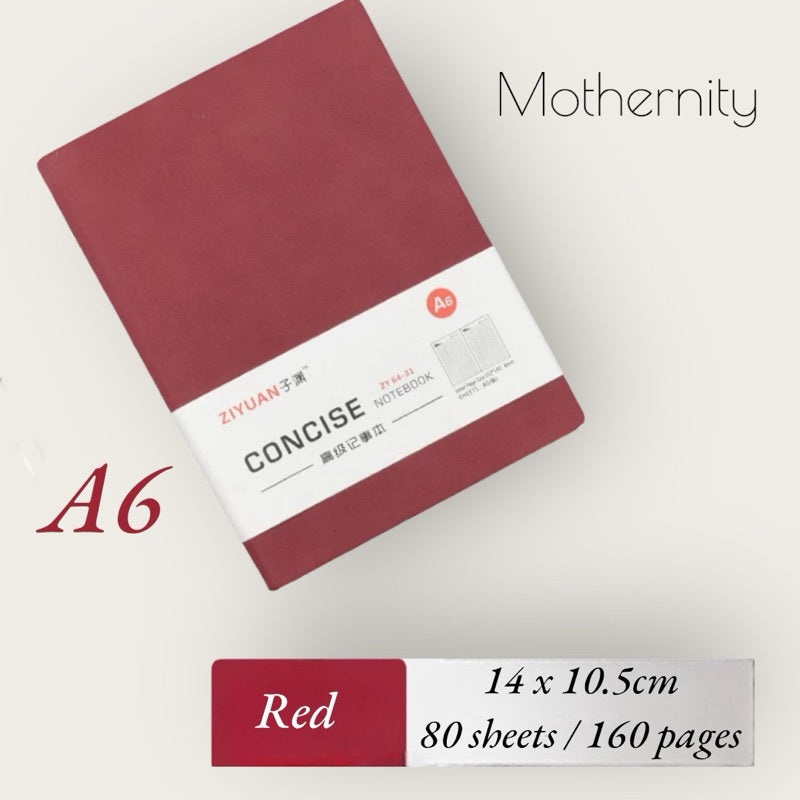 Concise PU Notebook | Minimalist Business Journal | A6 A5 B5 Sizes| Mothernity