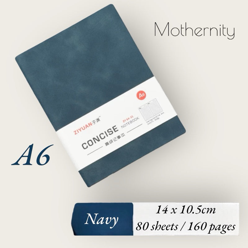 Concise PU Notebook | Minimalist Business Journal | A6 A5 B5 Sizes| Mothernity