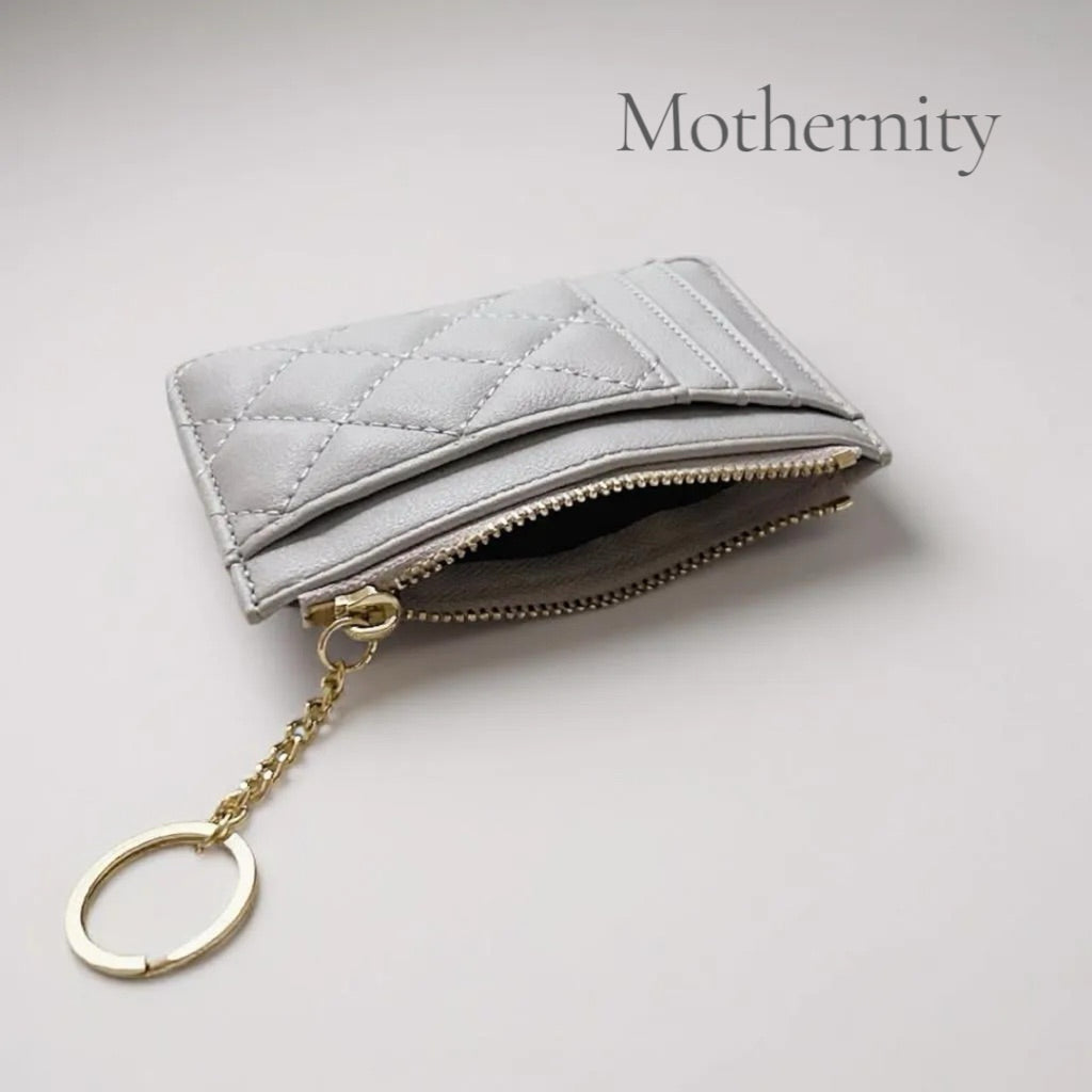 Elegant Quilted Card Holder – Multi-Slot PU Leather Wallet | Small Slim Ladies Card Case