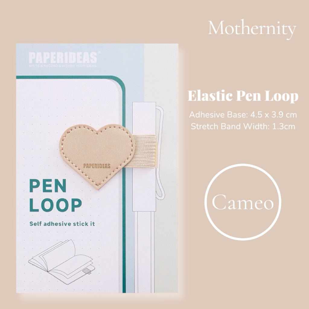 Paperideas Heart Shape Adhesive Pen Holder | Elastic Pen Loop for Notebook Journal Planner