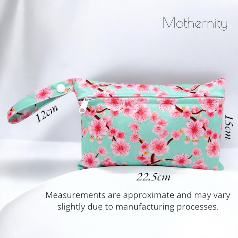 Waterproof Wet Bag XS 15x22.5cm | Reusable Travel Pouch | Diaper / Mask / Pad Holder with Strap