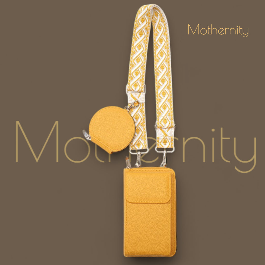 Minimalist Crossbody Phone Bag with Coin Pouch | PU Shoulder Bag for Women | Adjustable Strap