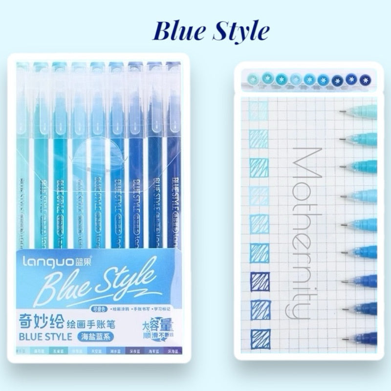 Gel Pen Set | 0.6mm Fine Tip Colour Pens for Journaling & Art | Morandi-Inspired Stationery