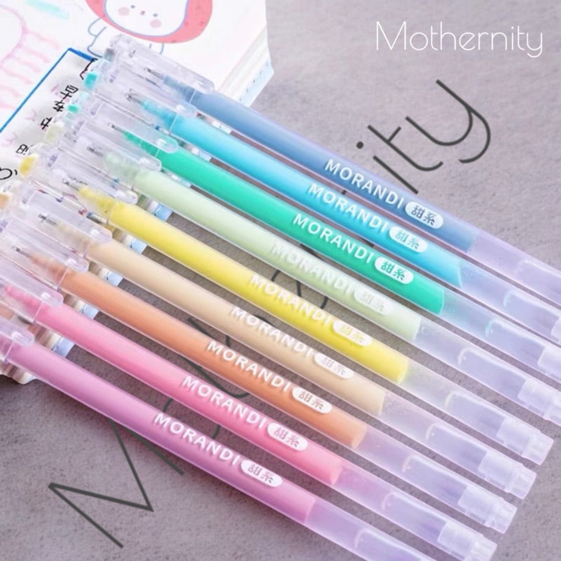 Gel Pen Set | 0.6mm Fine Tip Colour Pens for Journaling & Art | Morandi-Inspired Stationery
