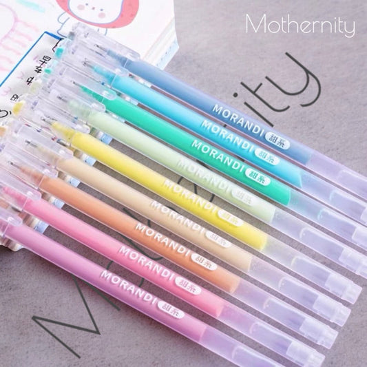 Gel Pen Set | 0.6mm Fine Tip Colour Pens for Journaling & Art | Morandi-Inspired Stationery