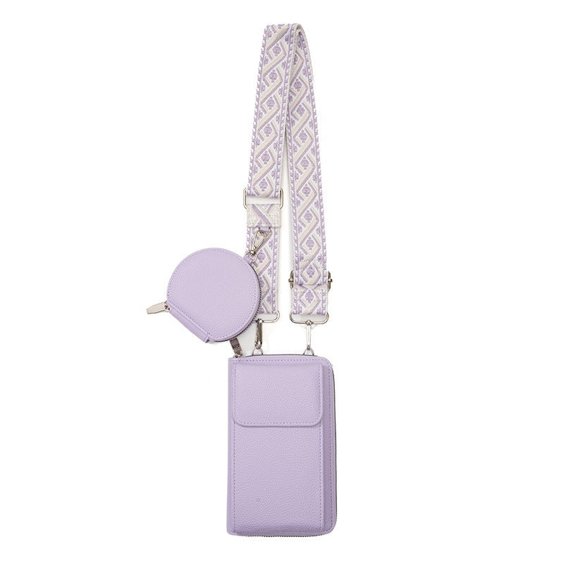 Minimalist Crossbody Phone Bag with Coin Pouch | PU Shoulder Bag for Women | Adjustable Strap