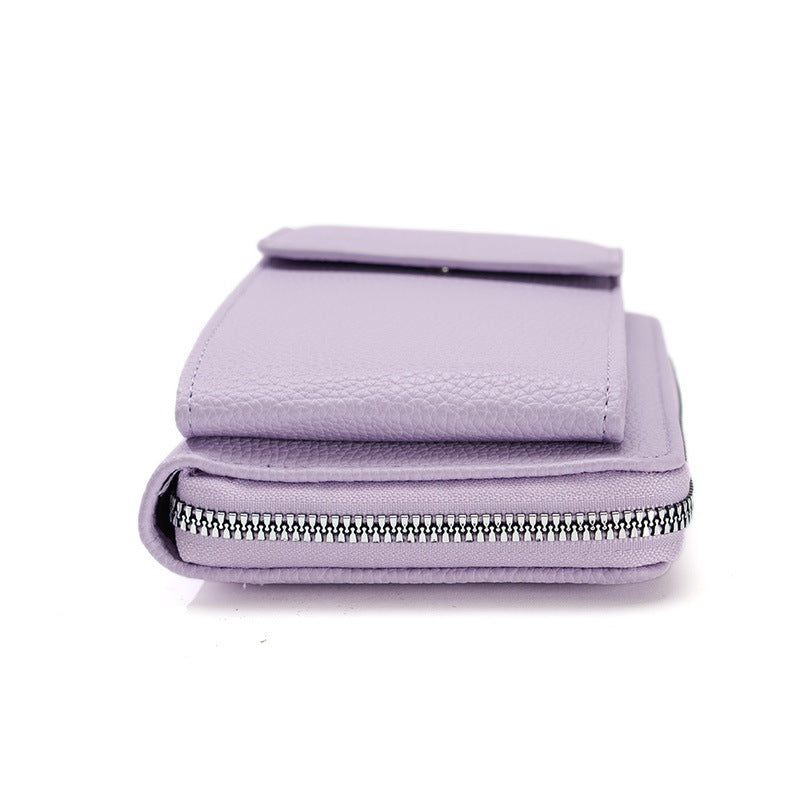 Minimalist Crossbody Phone Bag with Coin Pouch | PU Shoulder Bag for Women | Adjustable Strap