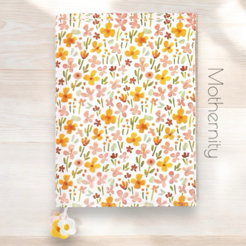 A5/A6 Floral Notebook Cover | Adjustable Cotton Journal Protector | Soft Fabric Book Sleeve