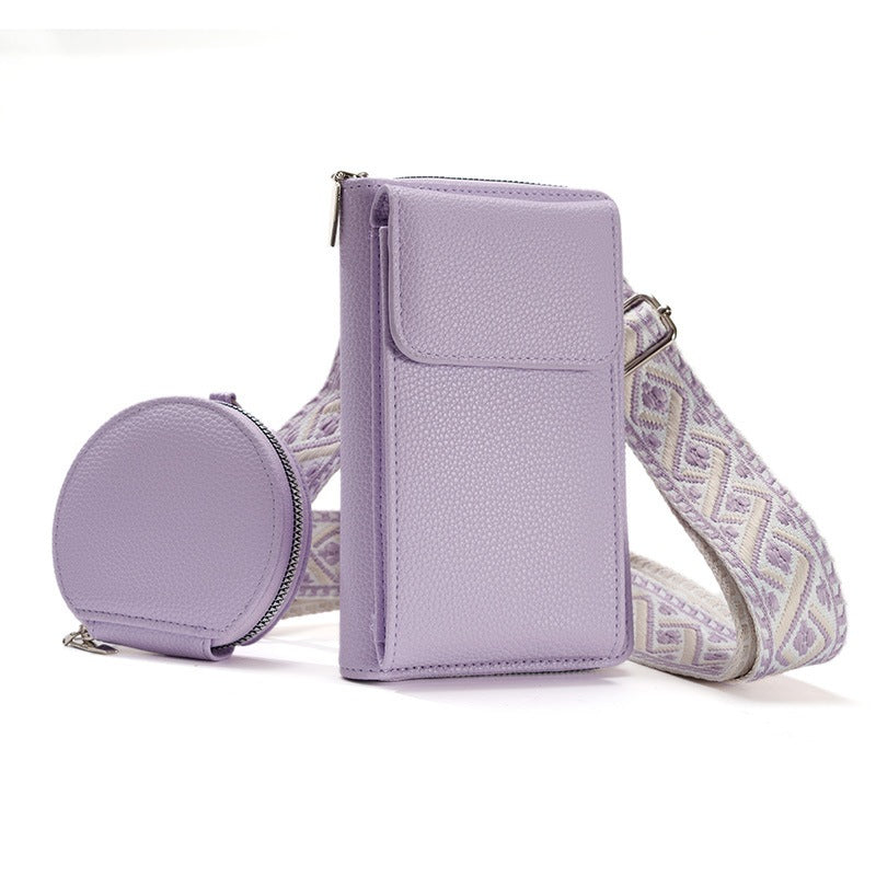 Minimalist Crossbody Phone Bag with Coin Pouch | PU Shoulder Bag for Women | Adjustable Strap