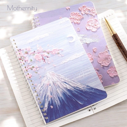 A5 Spiral Notebook | 120 Pages Lay-Flat Journal | Floral & Sun Moon Printed Covers