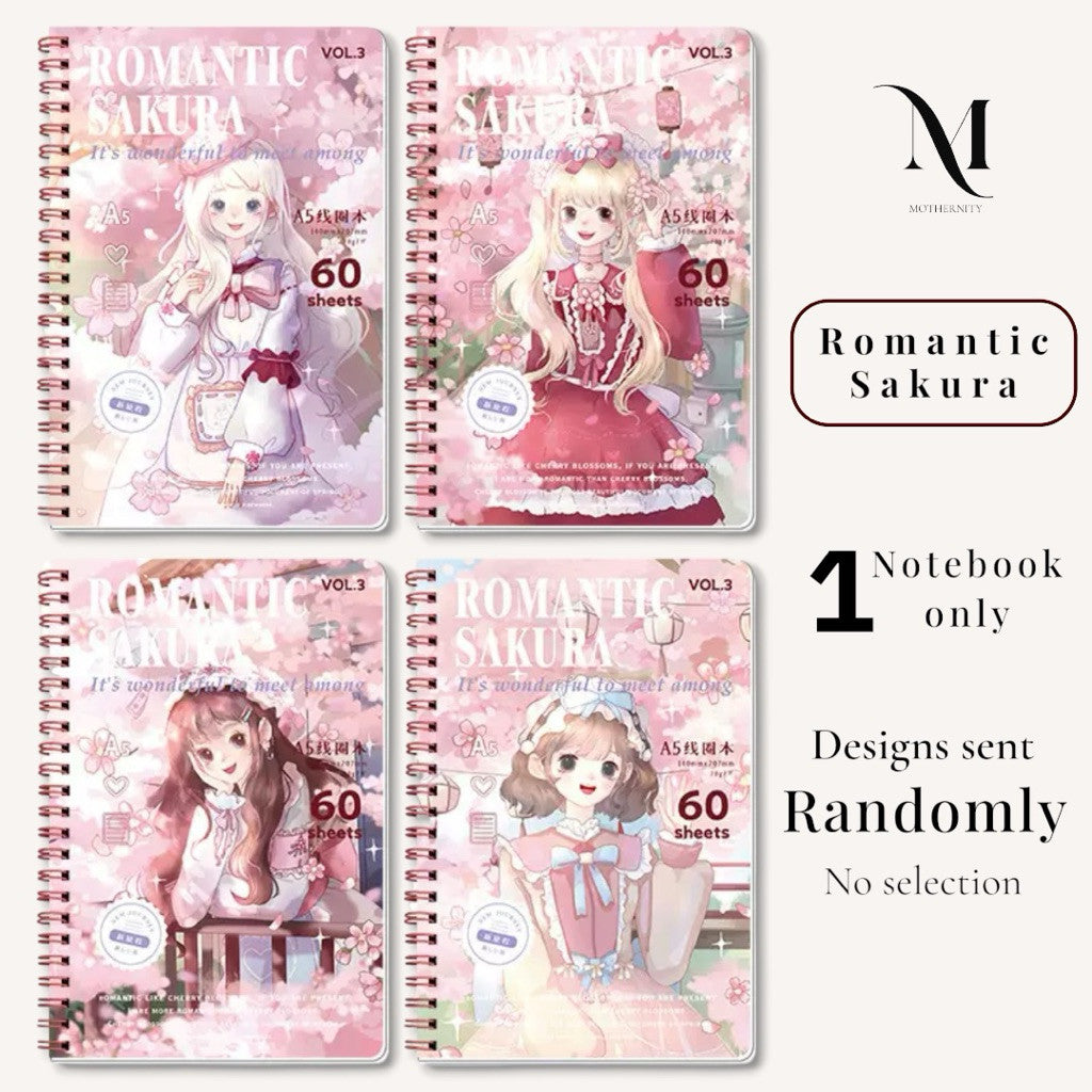 A5 Spiral Notebook 60 Sheets | 120 Pages | Soft-Style Illustrated Cover | Lined Journal School Gift