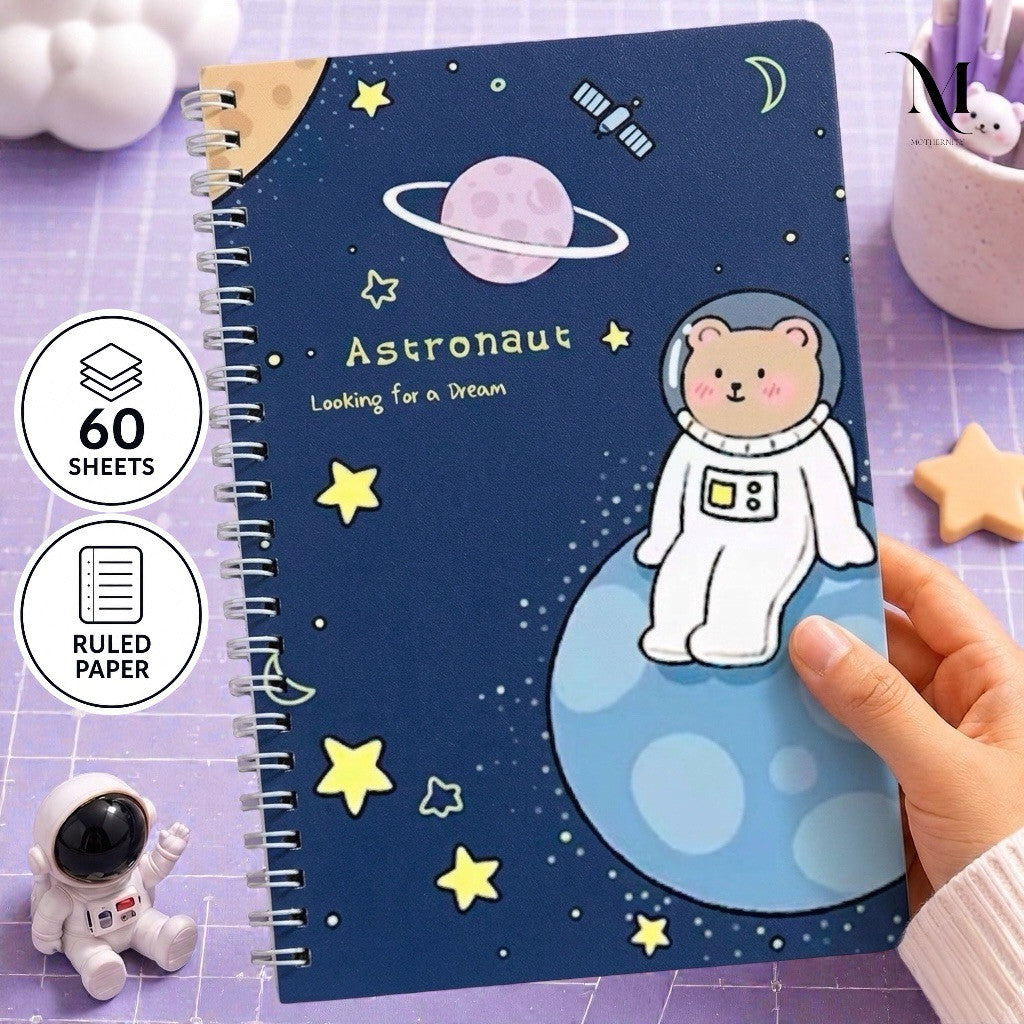 A5 Spiral Notebook 60 Sheets | 120 Pages | Soft-Style Illustrated Cover | Lined Journal School Gift