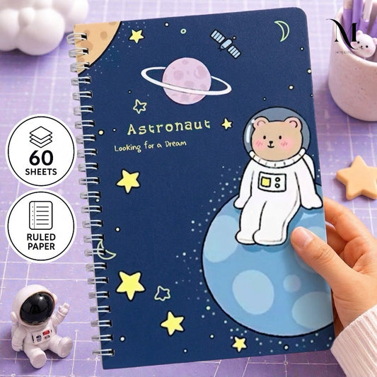 A5 Spiral Notebook 60 Sheets | 120 Pages | Soft-Style Illustrated Cover | Lined Journal School Gift