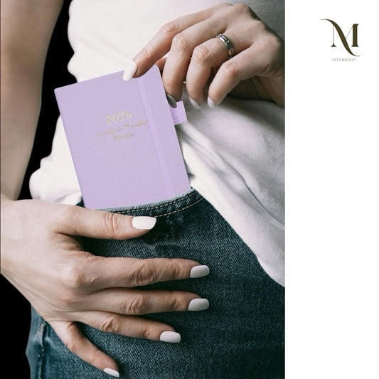 2026 Planner Notebook A6 Slim | Elastic Band Weekly Monthly Agenda 5 Colours