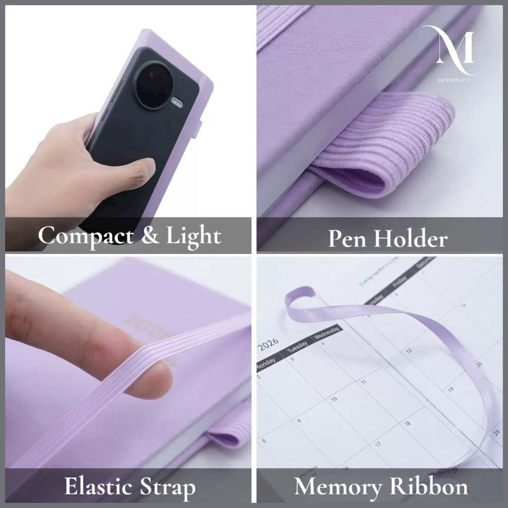 2026 Planner Notebook A6 Slim | Elastic Band Weekly Monthly Agenda 5 Colours