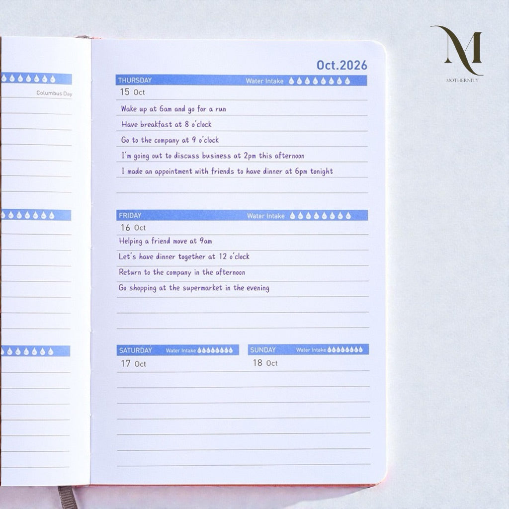 2026–2027 A5 Weekly & Monthly Planner – PU Cover Pen Loop Stickers Set 18-Month Agenda Mothernity