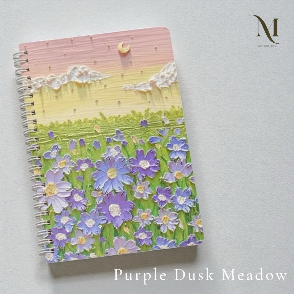 Floral & Sun Moon Spiral Notebook