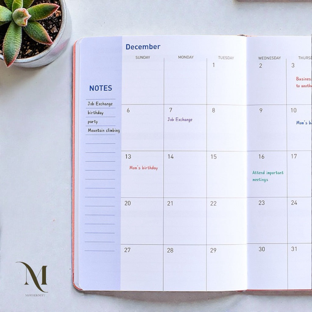 2026–2027 A5 Weekly & Monthly Planner – PU Cover Pen Loop Stickers Set 18-Month Agenda Mothernity