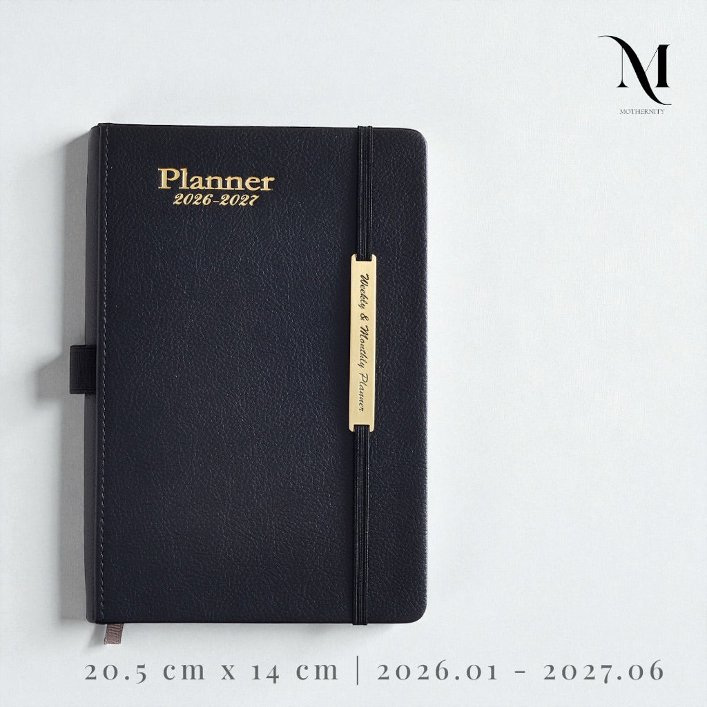 2026–2027 A5 Weekly & Monthly Planner – PU Cover Pen Loop Stickers Set 18-Month Agenda Mothernity