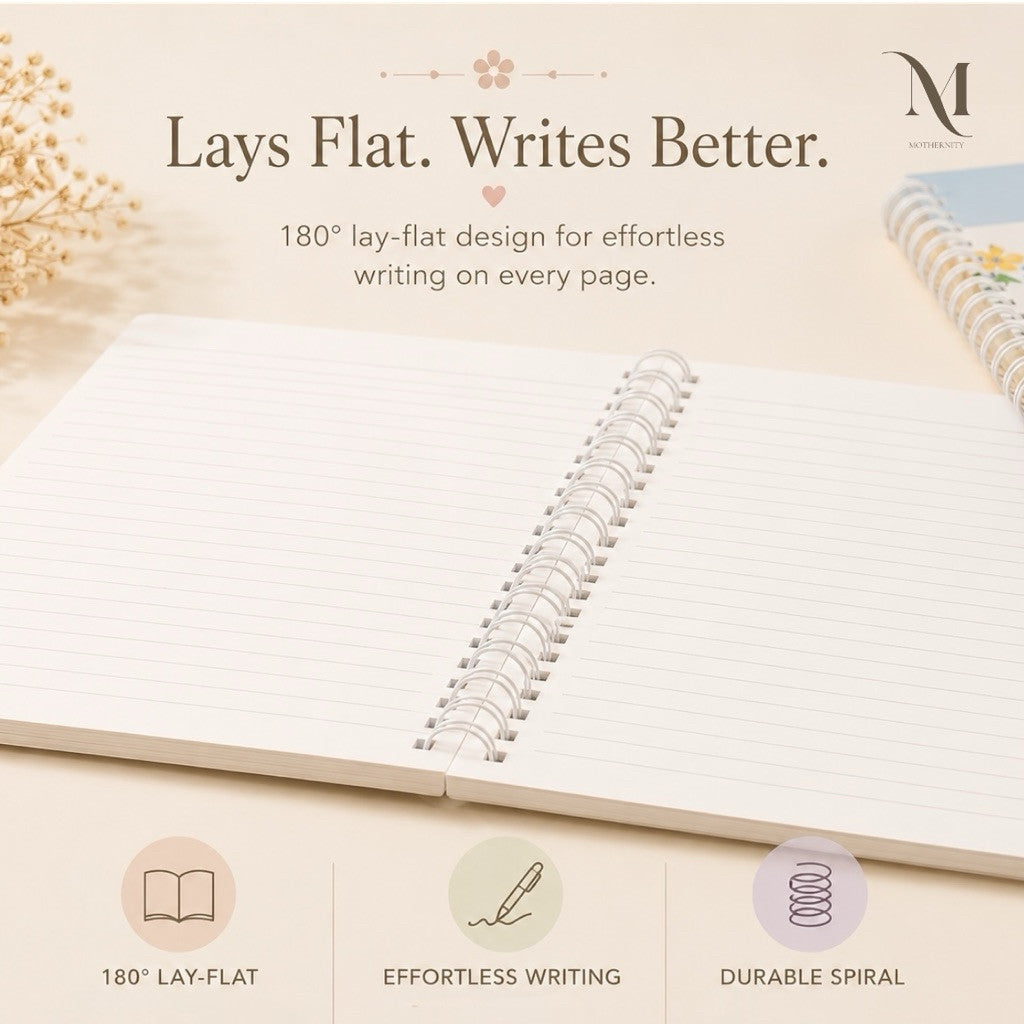 Floral A5 Spiral Notebook | Cute Pastel Journal Notebook | 60 Sheets 70gsm | Stationery Gift