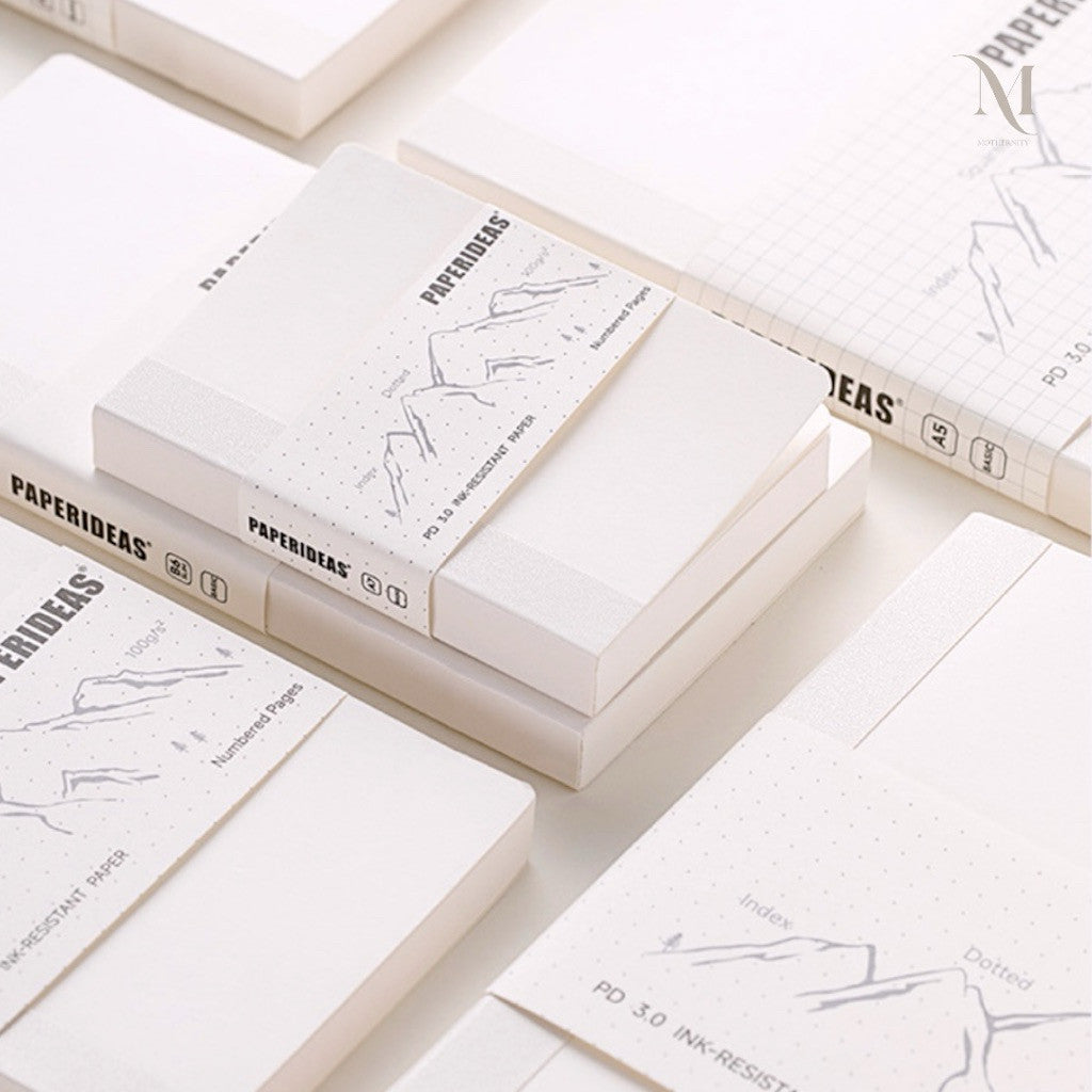 Paperideas PD 3.0 Notebook | A5 A6 A7 | Ink Resistant Paper | Grid Dot Lined Blank | Mothernity