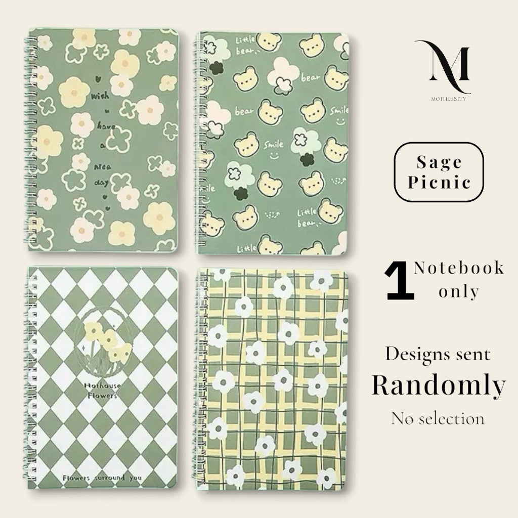 Floral A5 Spiral Notebook | Cute Pastel Journal Notebook | 60 Sheets 70gsm | Stationery Gift