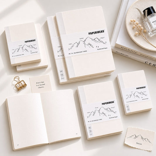 Paperideas PD 3.0 Notebook | A5 A6 A7 | Ink Resistant Paper | Grid Dot Lined Blank | Mothernity